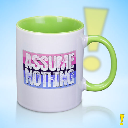 Assume Nothing Omnisexual Pride Flag Color Accent Mug